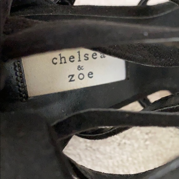 Chelsea & Zoe lace up black suede dress sandals - Picture 3 of 5